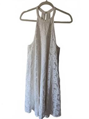 Lilly Pulitzer White Lace Halter Dress with Lined Skirt